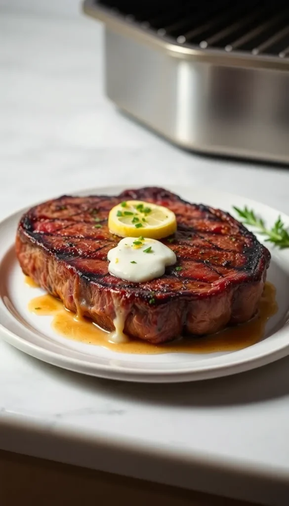 Oven-Broiled Sirloin Steak with Herb Butter