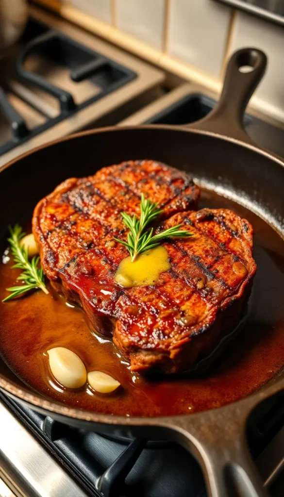Pan-Seared Top Sirloin Steak with Garlic Butter