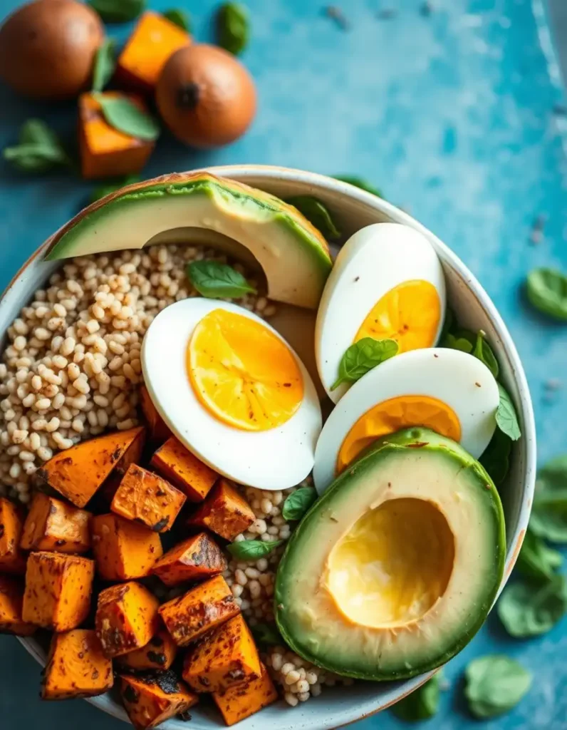 Quinoa Veggie Bowl with Boiled Eggs