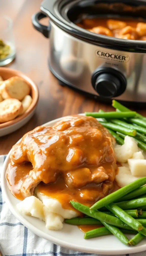 Slow Cooker Chicken Thighs with Gravy