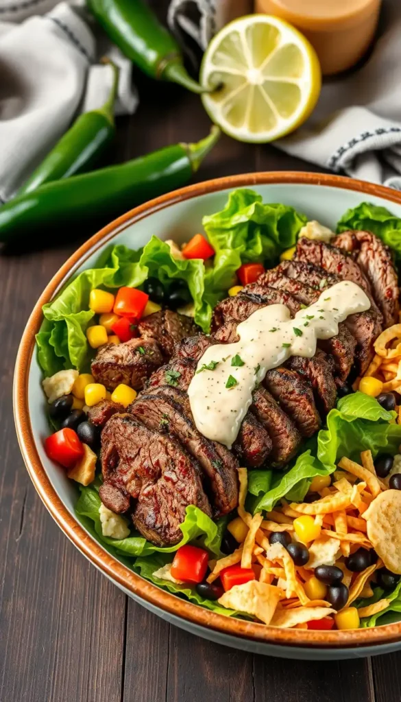 Southwest Steak Salad with Chipotle Ranch Dressing