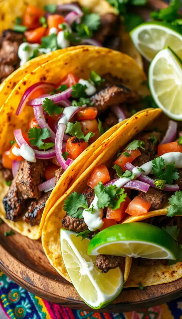 Steak Tacos with Cilantro Lime Crema