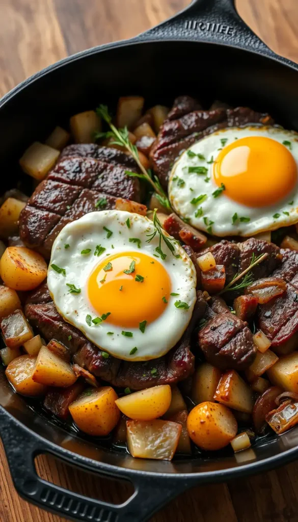 Steak and Egg Dinner Skillet