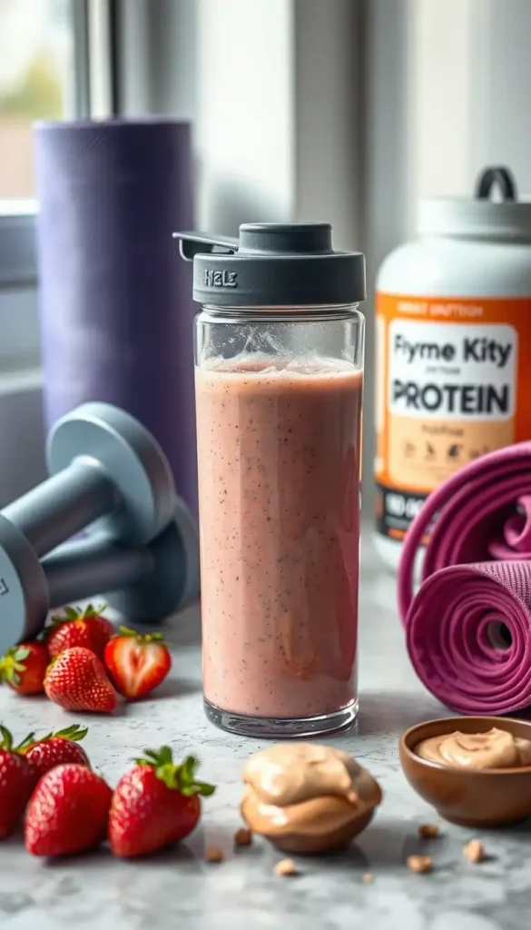 Strawberry Protein Smoothie (Post-Workout Fuel)