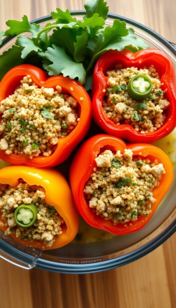 Stuffed Bell Peppers with Turkey and Quinoa