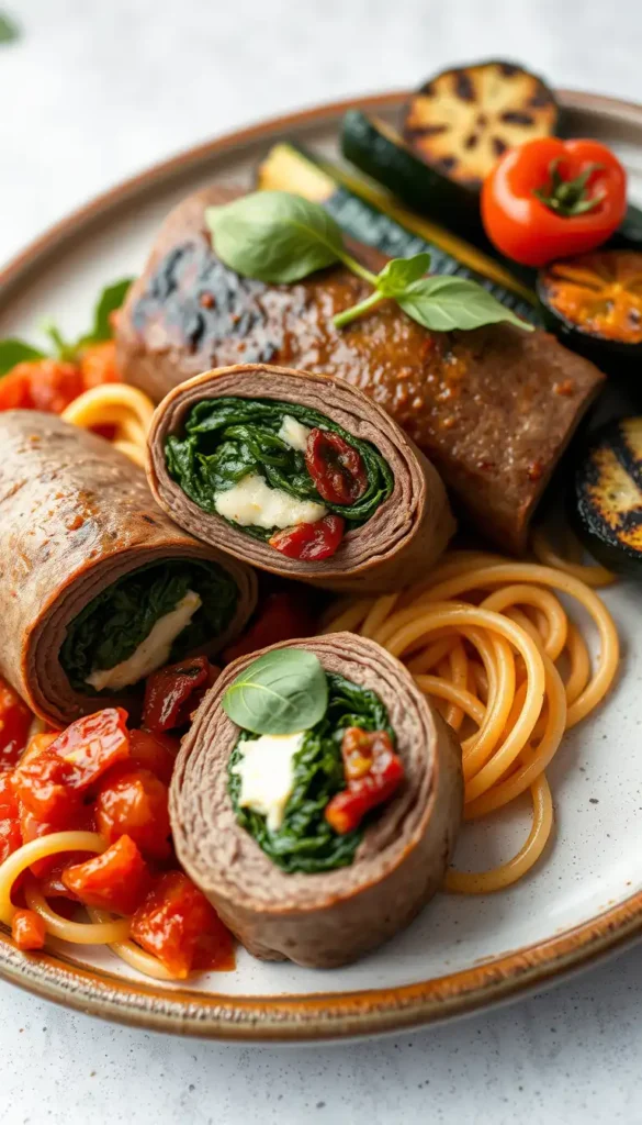 Stuffed Flank Steak Rolls