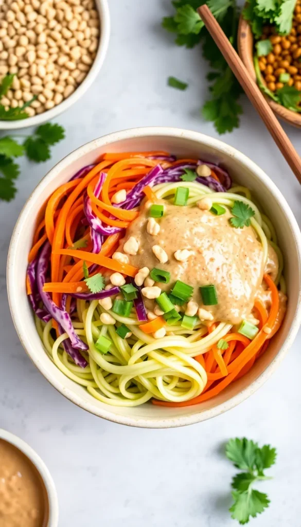 Thai-Inspired Peanut Noodle Bowl (With Zoodles)