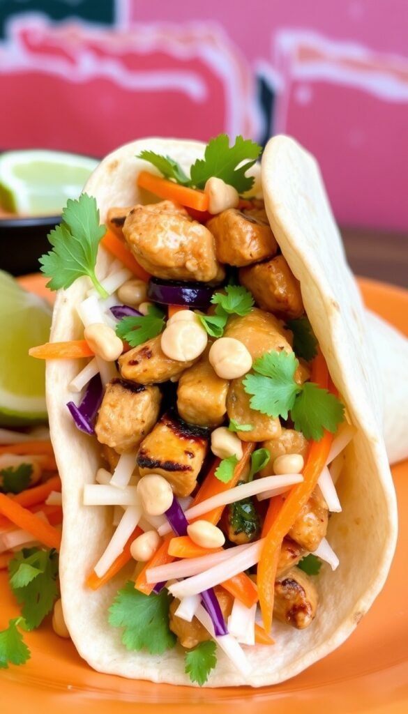 Thai Peanut Chicken Wrap