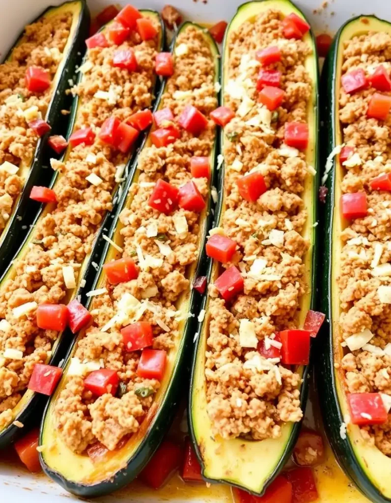 Turkey Stuffed Zucchini Boats
