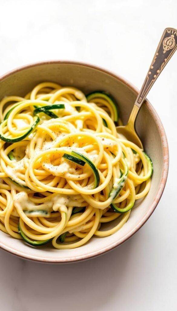 Zucchini Noodles with Creamy Alfredo Sauce