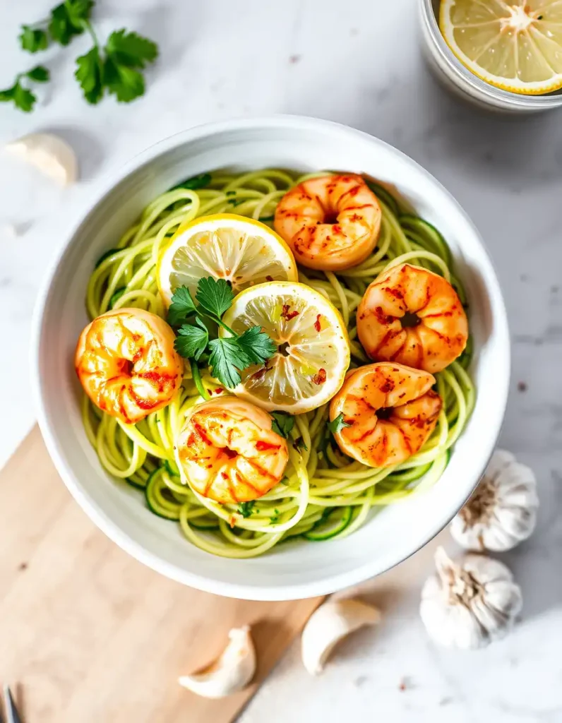 Zucchini Noodles with Lemon-Garlic Shrimp