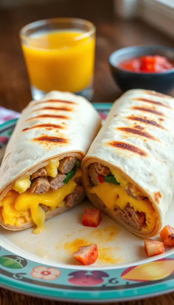 Air Fryer Breakfast Burritos