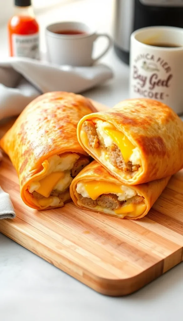 Air Fryer Breakfast Burritos