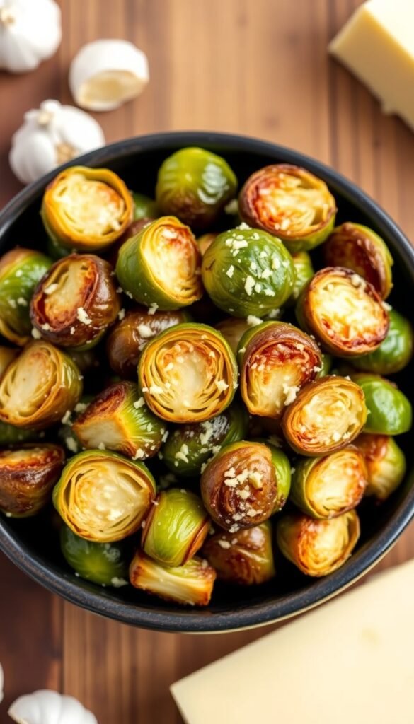 Air Fryer Garlic Parmesan Brussels Sprouts