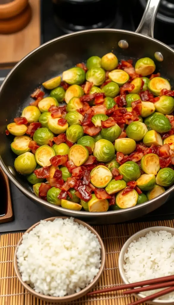 Bacon and Brussels Sprouts Stir Fry