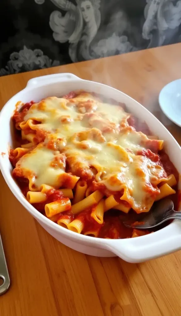 Baked Ziti with Ricotta and Mozzarella