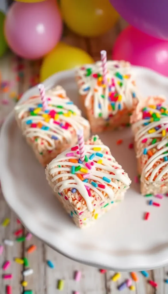 Birthday Cake Rice Krispie Treats