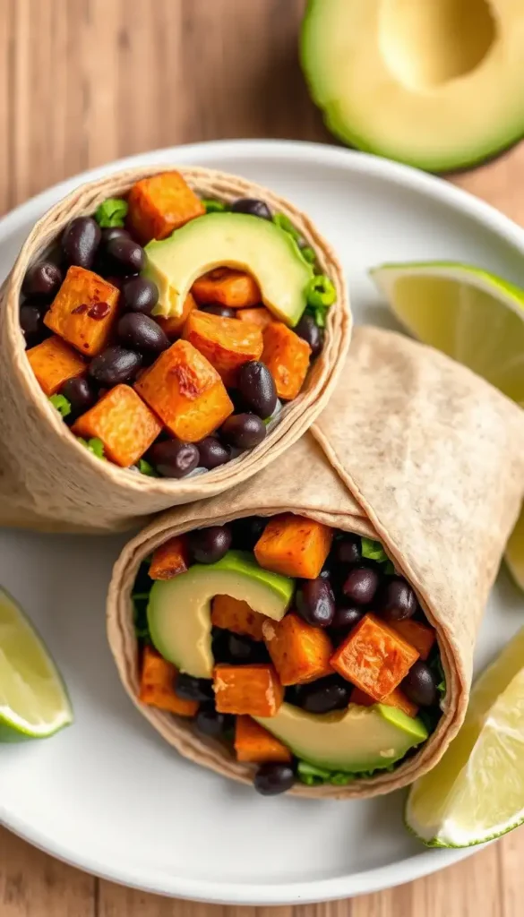 Black Bean and Sweet Potato Wraps