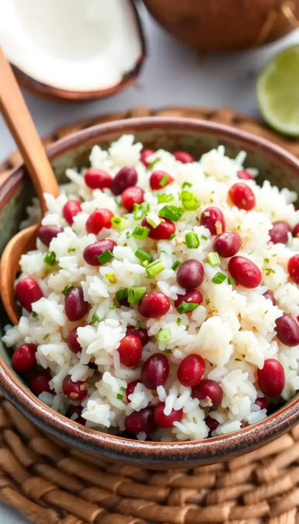 Caribbean Coconut Rice and Red Beans