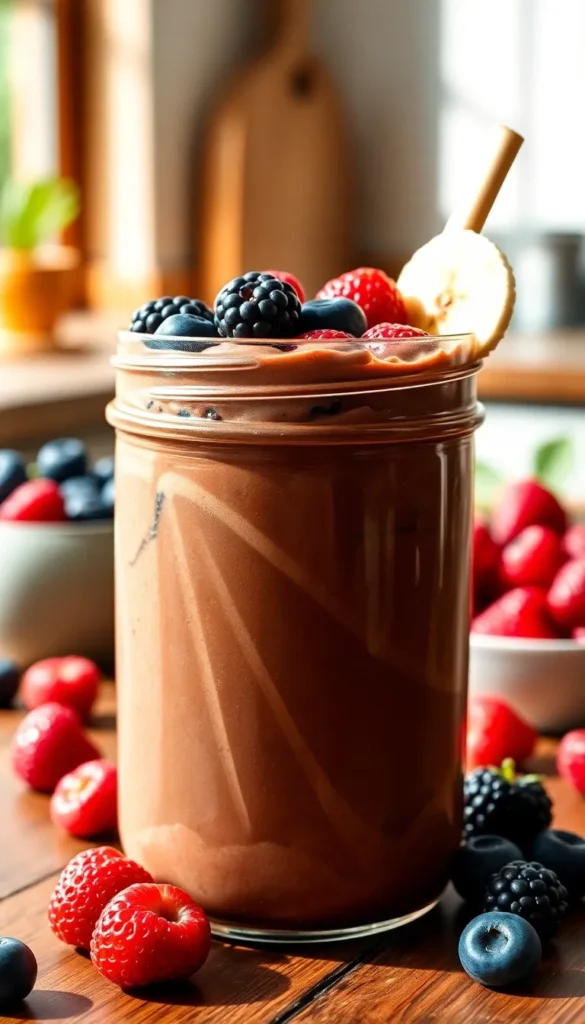 Chocolate Banana Berry Protein Shake