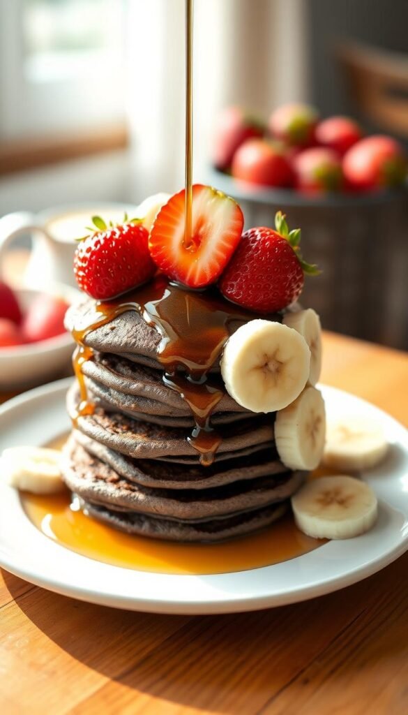 Chocolate Protein Pancakes