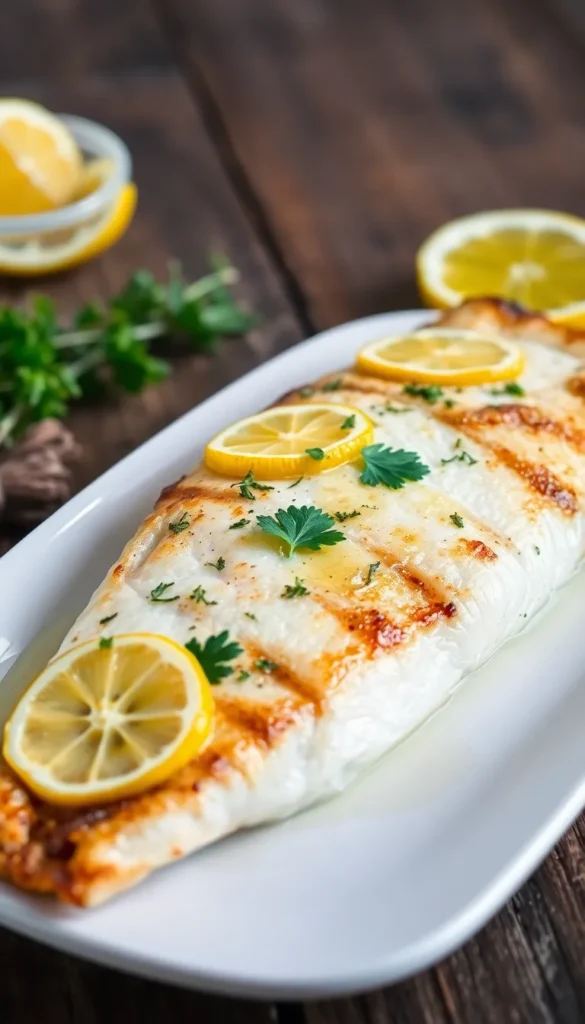 Classic Lemon Herb Baked Sea Bass