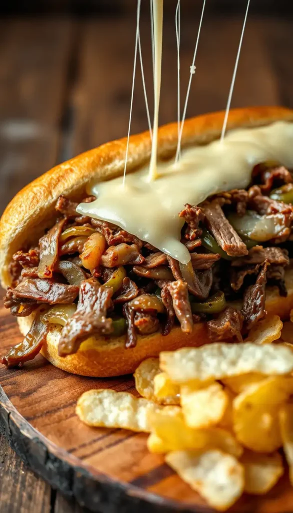 Classic Philly Cheesesteak Sandwich