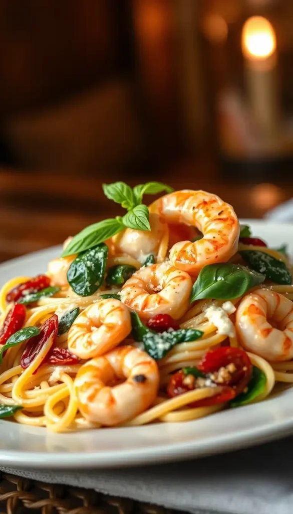 Creamy Tuscan Shrimp Pasta