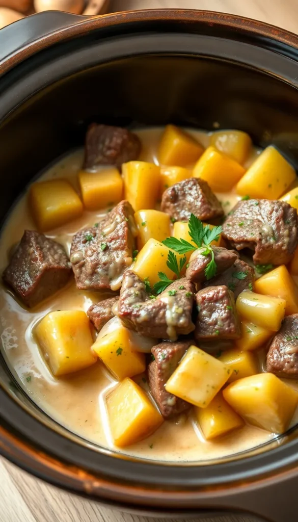 Crock Pot Cube Steak and Potatoes