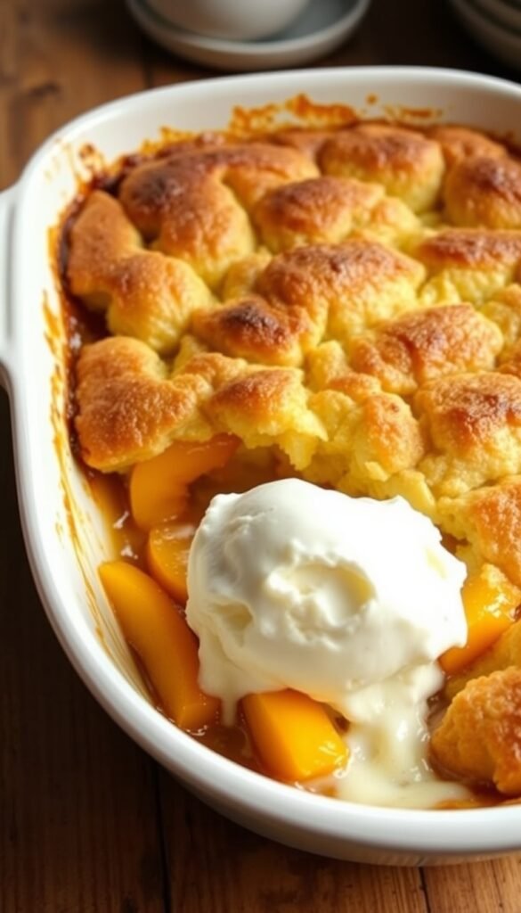 Easy Peach Cobbler with Cake Mix