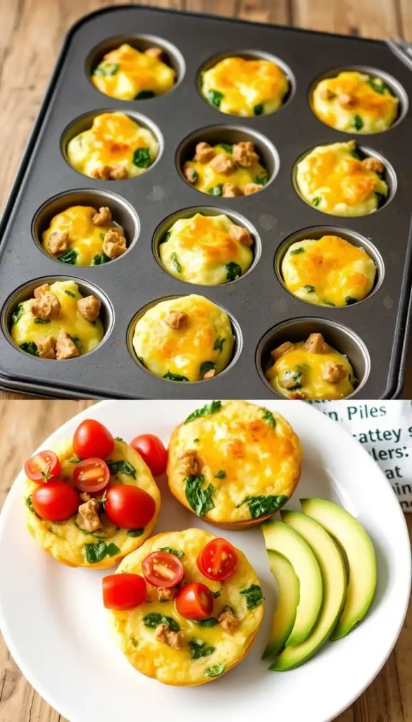 Egg Muffins with Spinach and Turkey Sausage