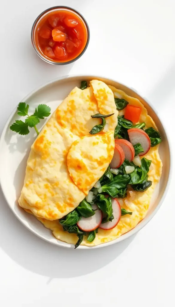 Egg White Omelet with Spinach and Turkey