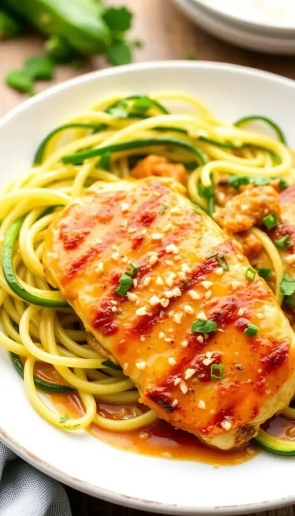 Garlic Butter Chicken with Zucchini Noodles