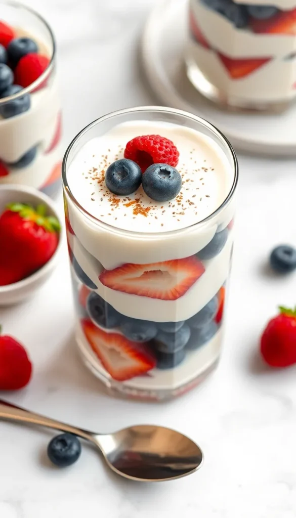 Greek Yogurt Parfait with Berries and Chia Seeds