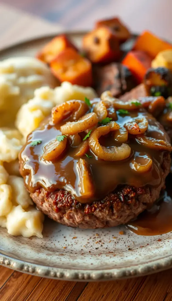 Hamburger Steak with Onions and Gravy