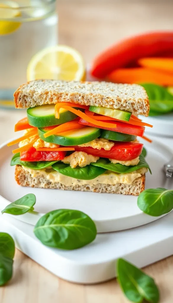 Hummus and Veggie Sandwich