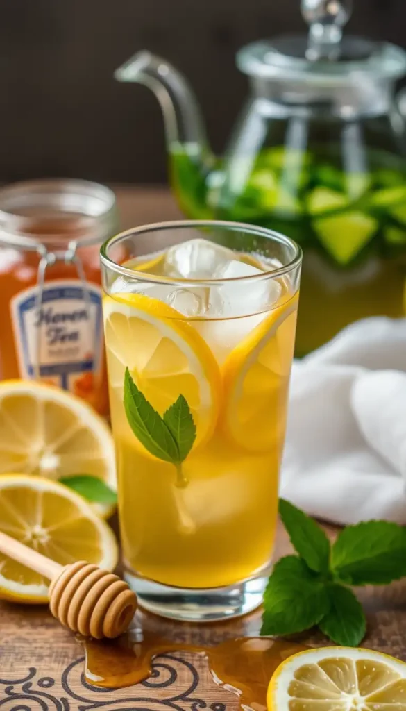 Iced Green Tea with Honey and Lemon