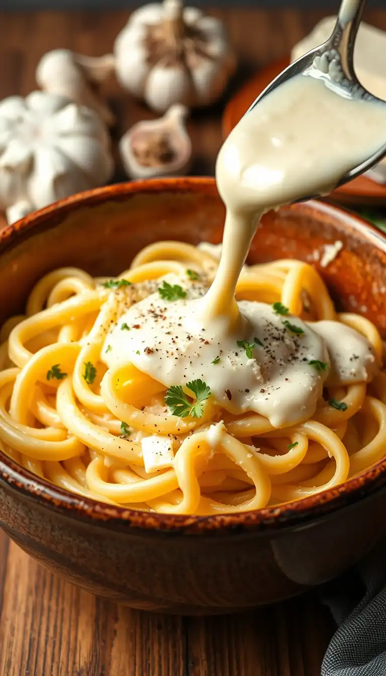 Ingredients for Alfredo Sauce with Cream Cheese