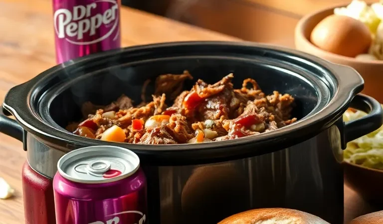 Dr Pepper Pulled Pork Crock Pot Recipe – Tender, Juicy, and Flavorful