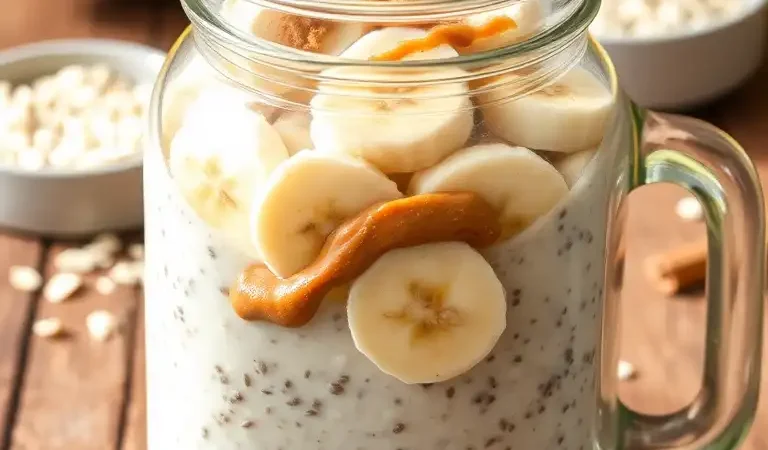 High-Protein Banana Overnight Oats