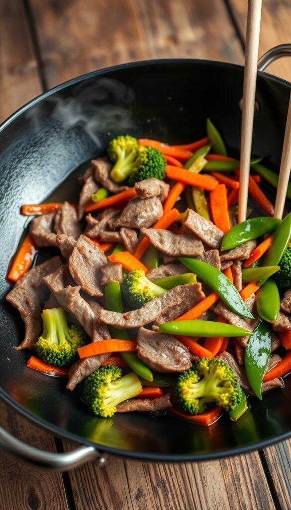 Shaved Beef Stir-Fry with Vegetables