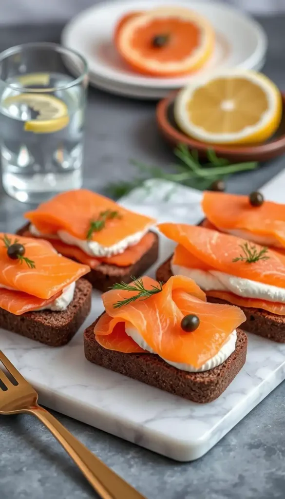 Smoked Salmon and Cream Cheese Sandwiches