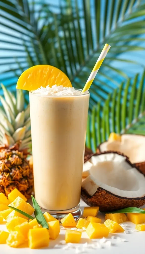 Tropical Mango Coconut Protein Smoothie