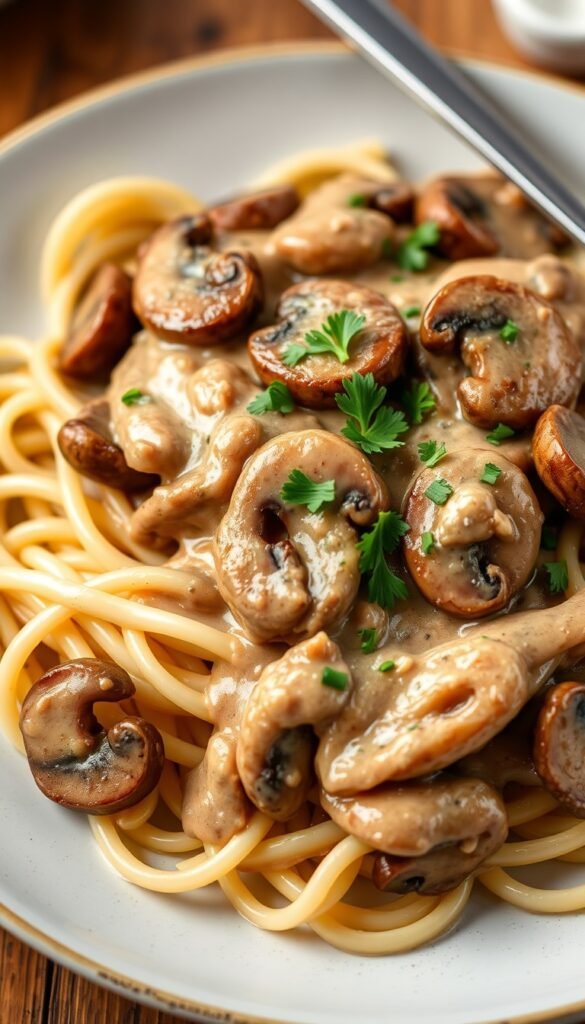Vegan Mushroom Stroganoff