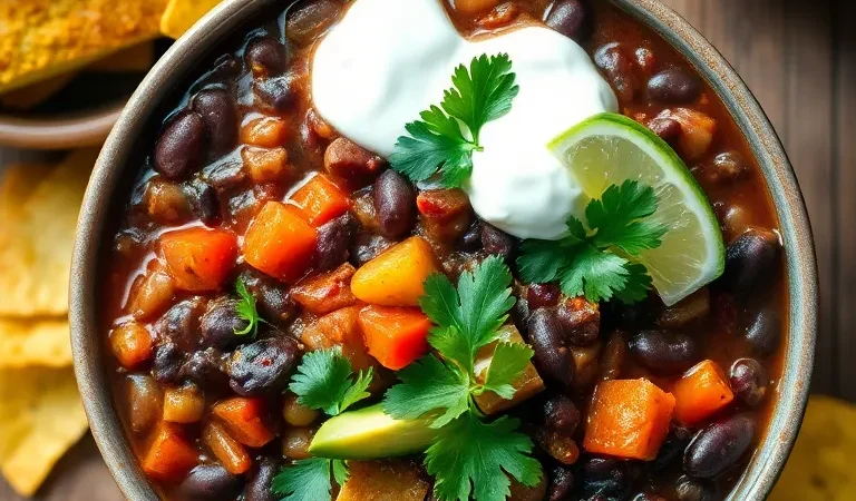 Vegan Black Bean Chili From Scratch