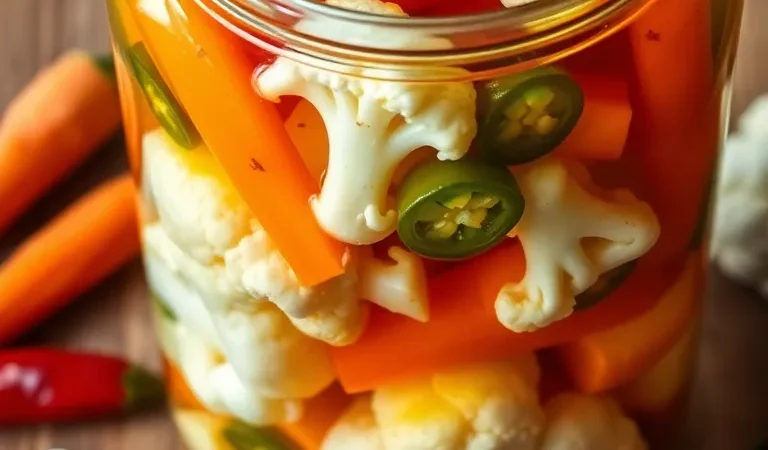 Spicy Pickled Cauliflower and Carrots – A Tangy, Crunchy Recipe You’ll Love