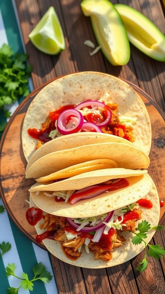 BBQ Crockpot Chicken Tacos