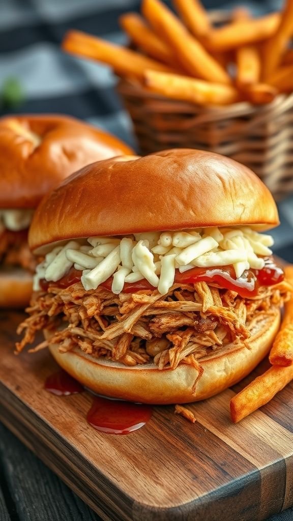 BBQ Shredded Chicken Sandwiches