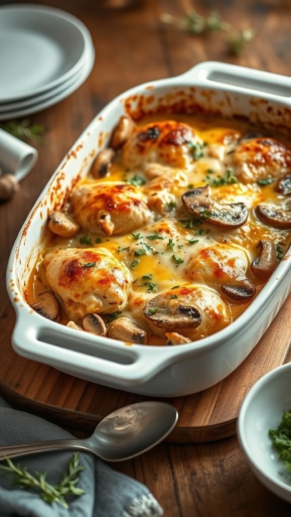 Baked Chicken and Mushroom Casserole