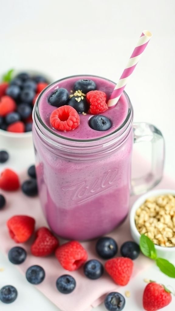 Berry Blast Oatmeal Smoothie
